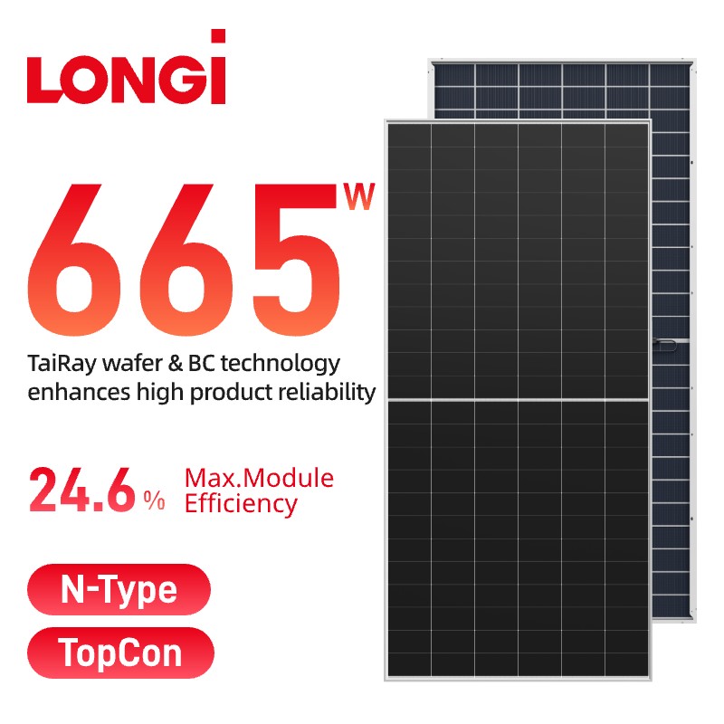 LONGi Himo X10 Bifacial 640-670w LR7-72HVD Panel Suria