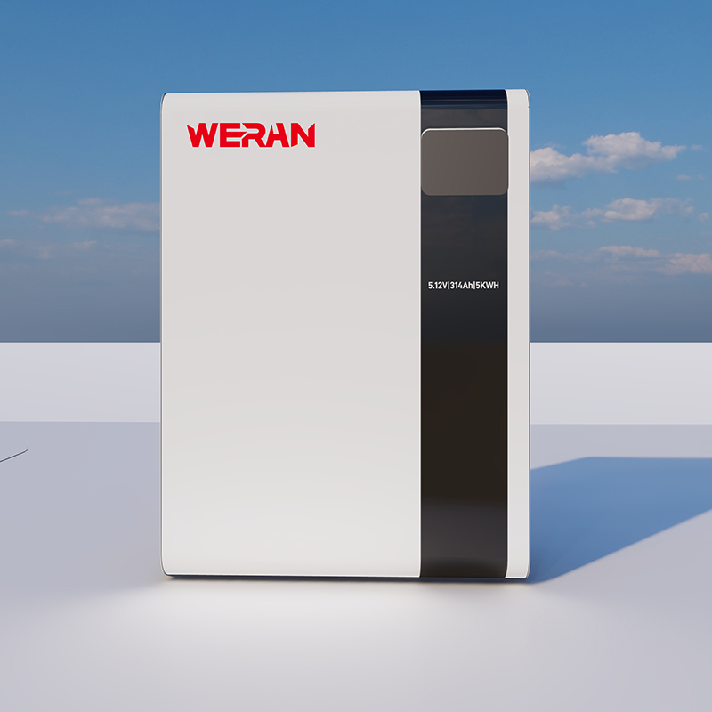 WERAN 51.2V 100Ah 5.12kWh Bateri LiFePO4 Dipasang di Dinding untuk Storan Tenaga Suria Kediaman